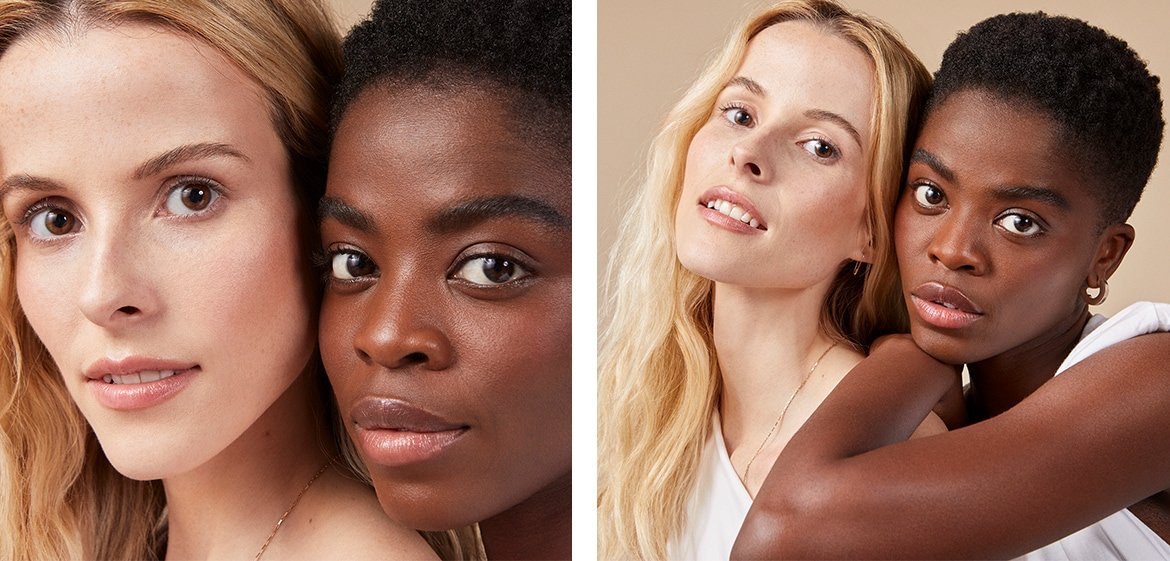 Zwei Frauen mit natürlich wirkendem Make-up